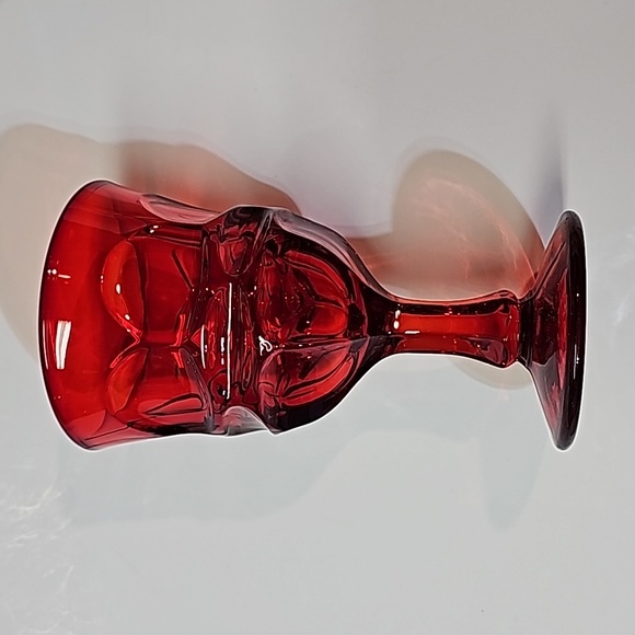 S/6 Vintage Retro Merry Mixture Jewel Tone Red Green Gold Glass Water Goblets - Picture 8 of 16